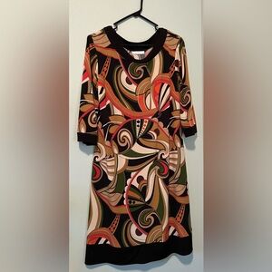 Dress Barn 3/4 sleeve Abstract Dress Size 14